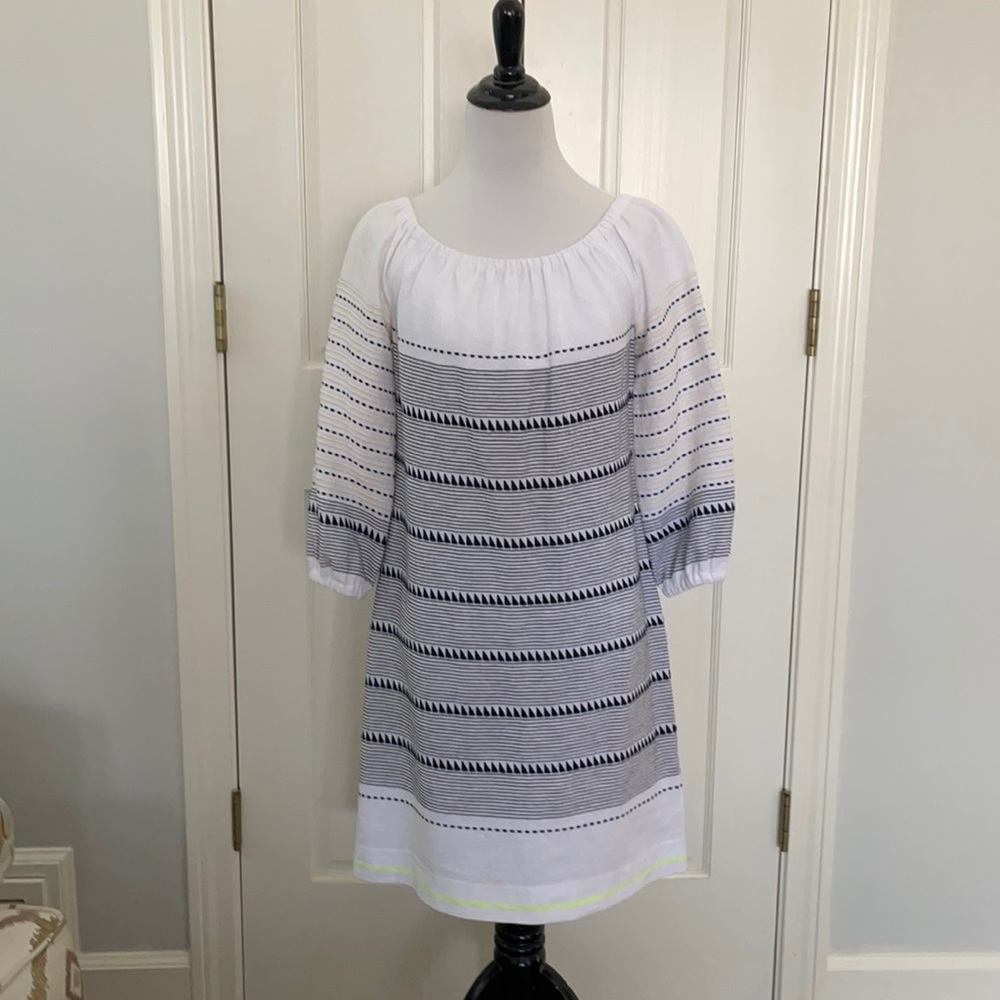 Etcetera white/navy cotton dress